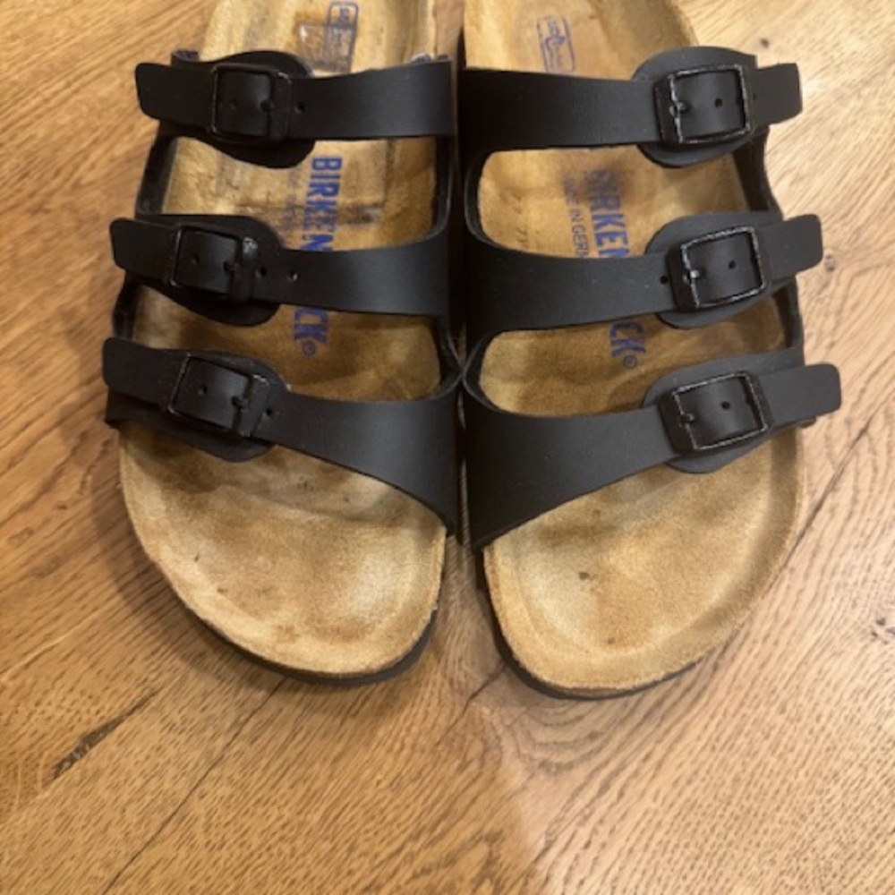 Birkenstock Florida Black Soft Footbed Size 36